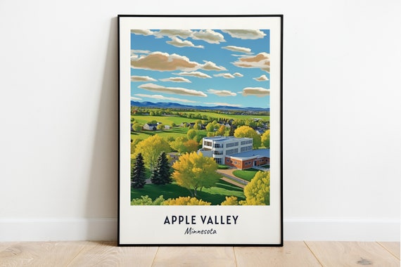 Apple Valley Travel Print Wall Art Apple Valley Minnesota City Print Apple Valley Travel Gift Apple Valley City Poster Travel Gift