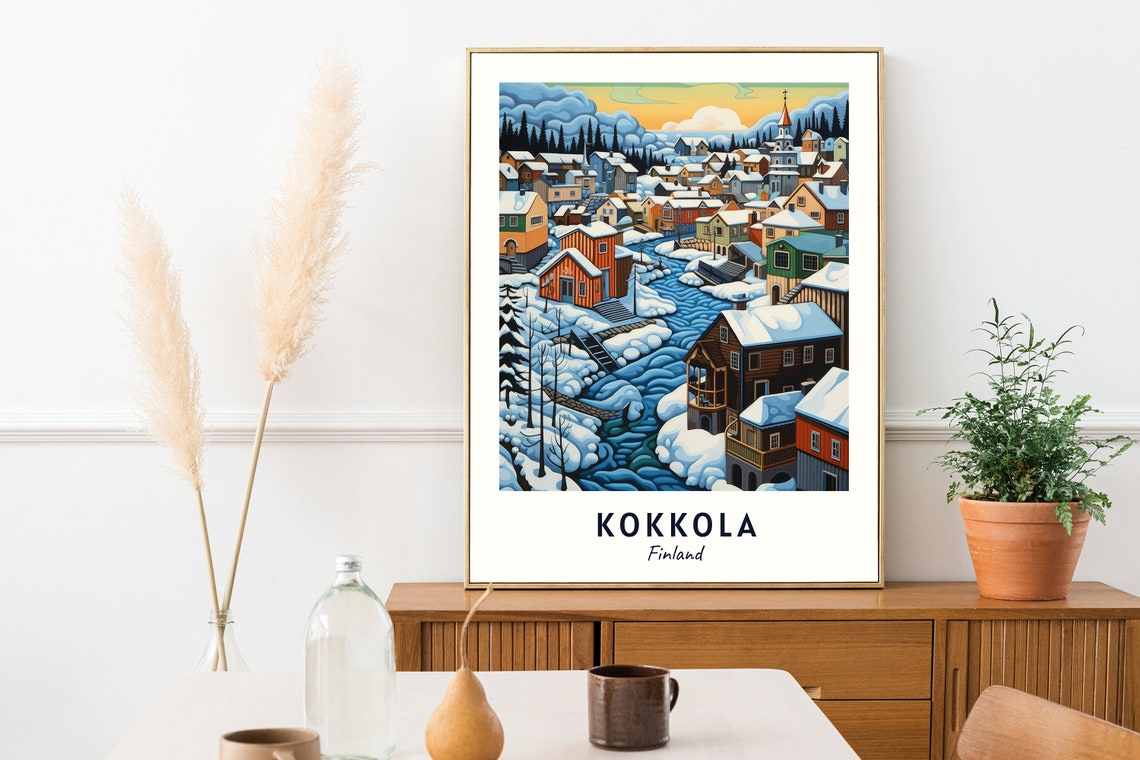 Neristan Old Town Travel Print Wall Art Kokkola Finland City Print Neristan Old Town Travel Gift Neristan Old Town Poster Travel Gift - Image 2