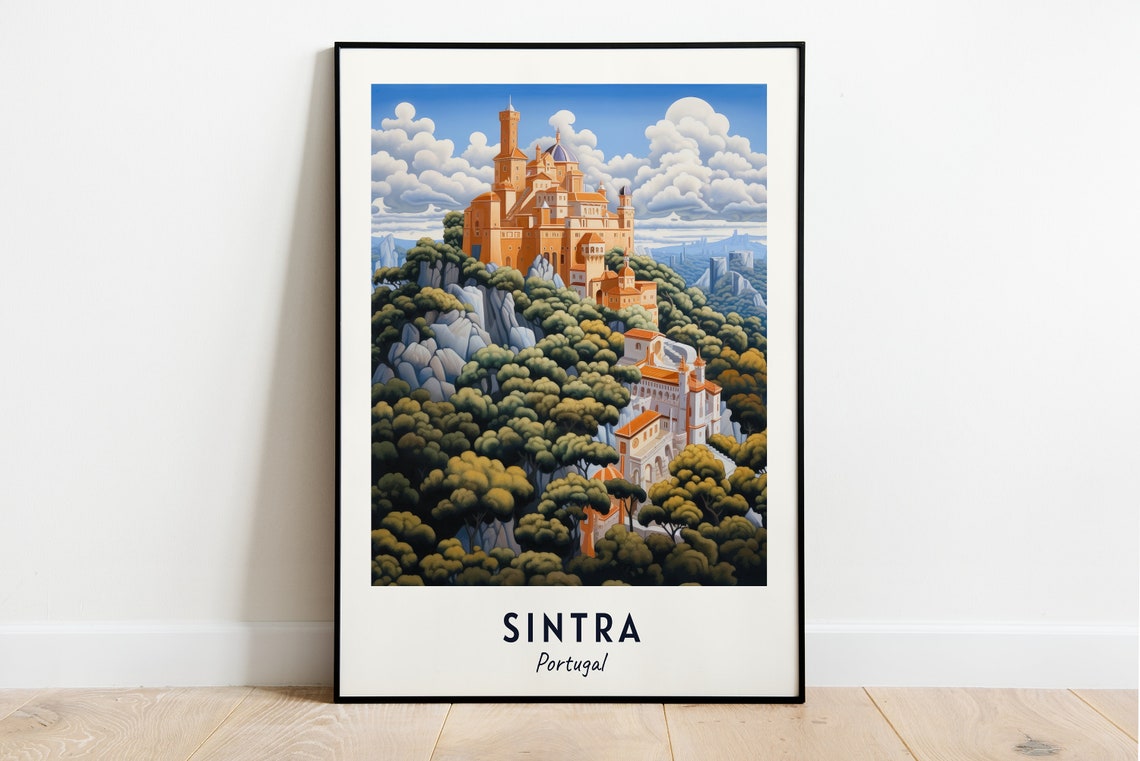 Pena Palace Travel Print Wall Art Sintra Portugal City Print Pena Palace Travel Gift Pena Palace Poster Travel Gift