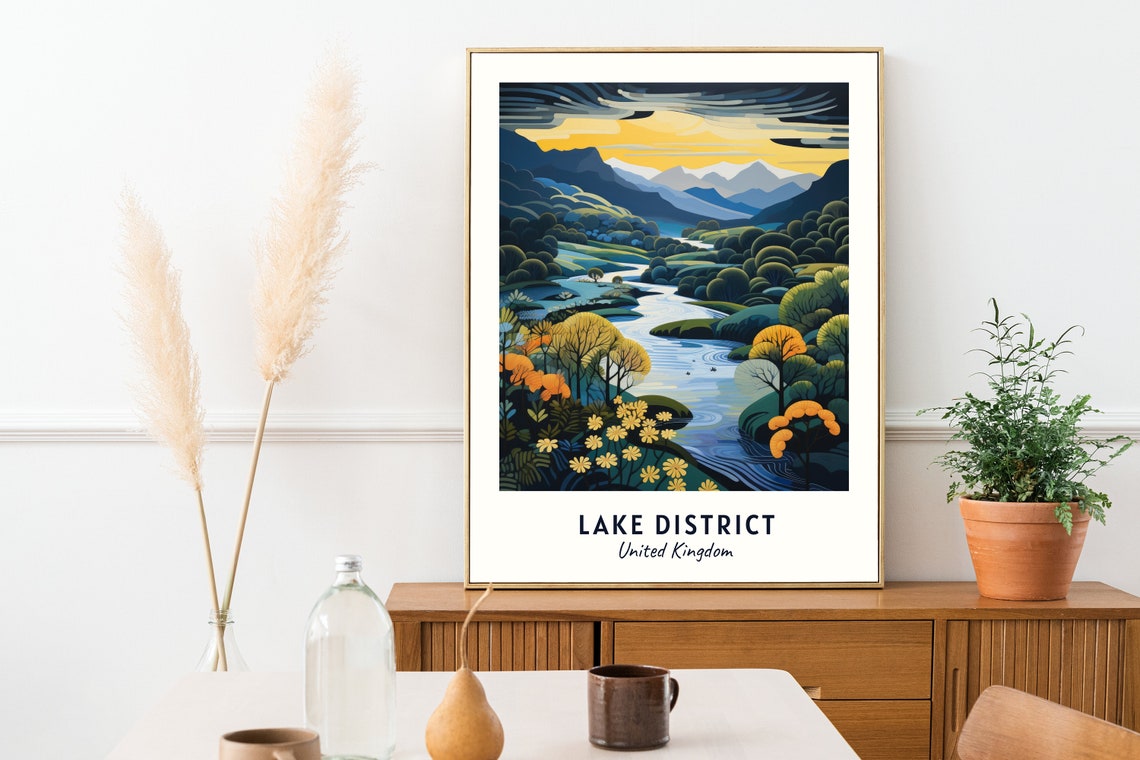 Lake District United Kingdom Travel Print Wall Art Lake District United Kingdom City Print Lake District United Kingdom Travel Gift - Image 2