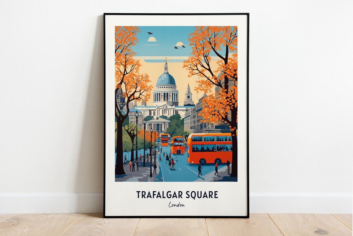 Trafalgar Square London Travel Print Wall Art Trafalgar Square London City Print Trafalgar Square London Travel Gift Trafalgar Square
