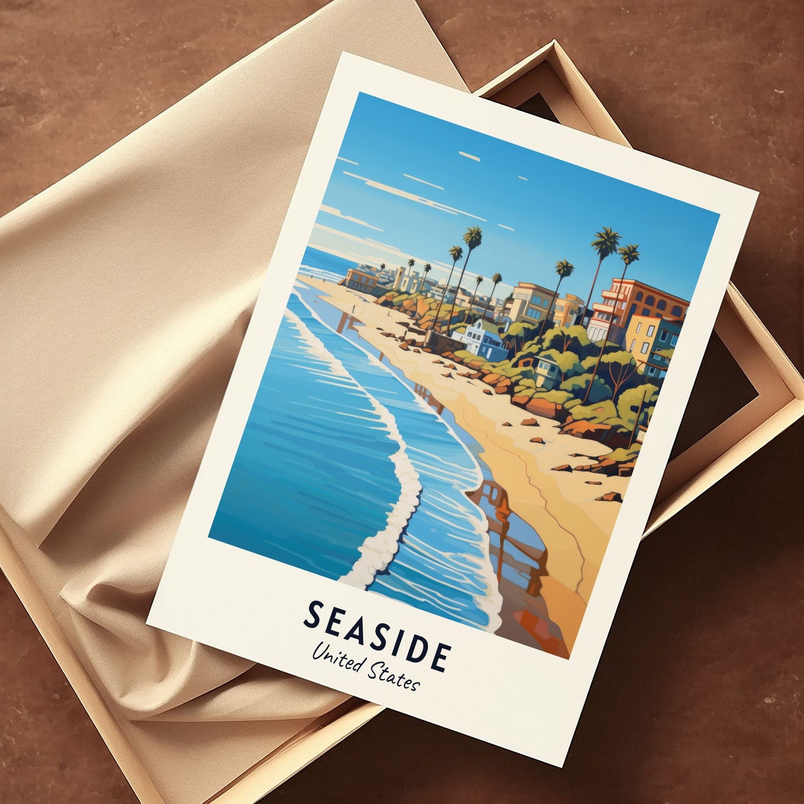 Seaside Travel Print Wall Art Seaside United States City Print Seaside Travel Gift Seaside City Poster Travel Gift - Image 3