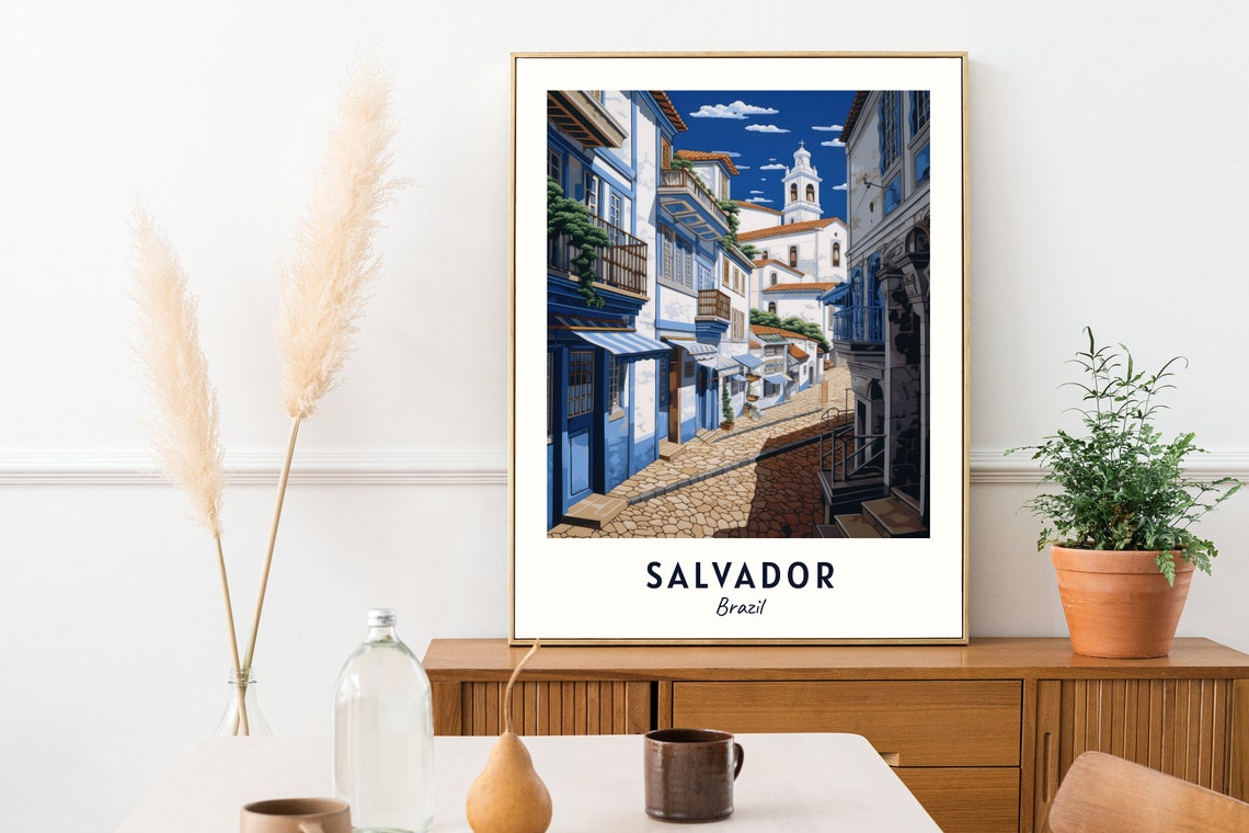 Pelourinho Historic District Travel Print Wall Art Salvador Brazil City Print Pelourinho Historic District Travel Gift - Image 2
