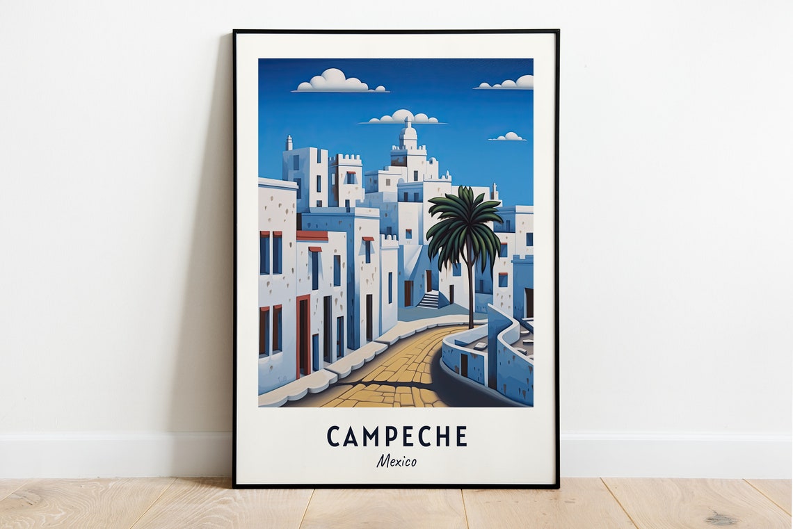 Campeche City Walls Travel Print Wall Art Campeche Mexico City Print Campeche City Walls Travel Gift Campeche City Walls Poster