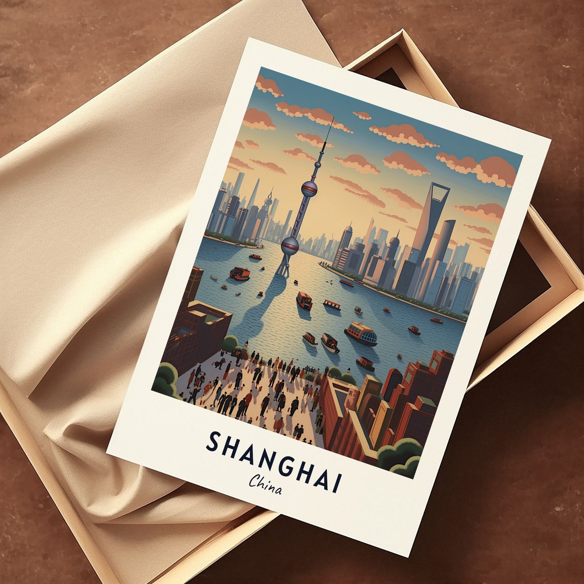 The Bund Travel Print Wall Art Shanghai China City Print The Bund Travel Gift The Bund Poster Travel Gift Wall Art - Image 3