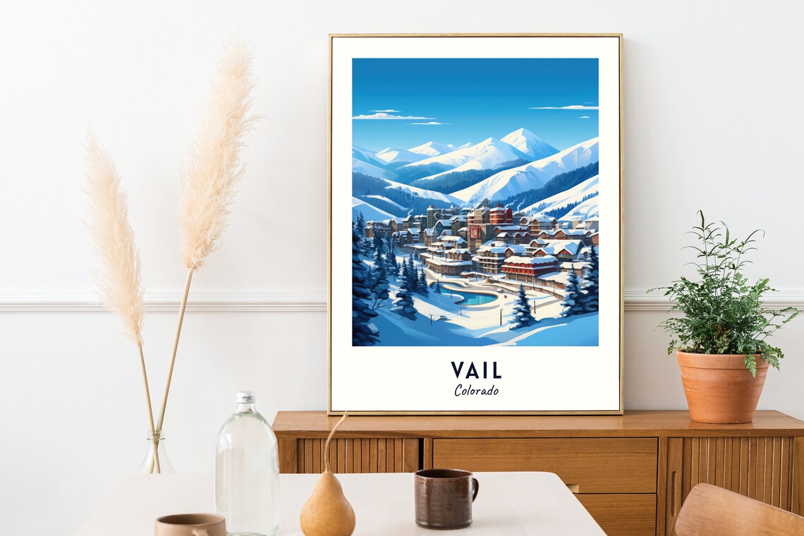 Vail Colorado Ski Village Panorama With Outdoor Ice Rink Poster - Image 2