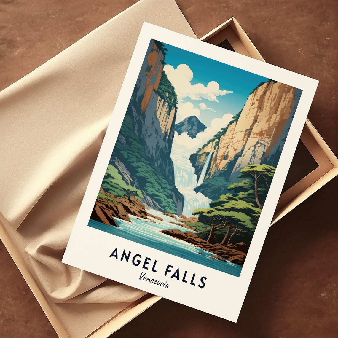 Angel Falls Venezuela Grand Jungle Canyon Waterfall Travel Poster - Image 3
