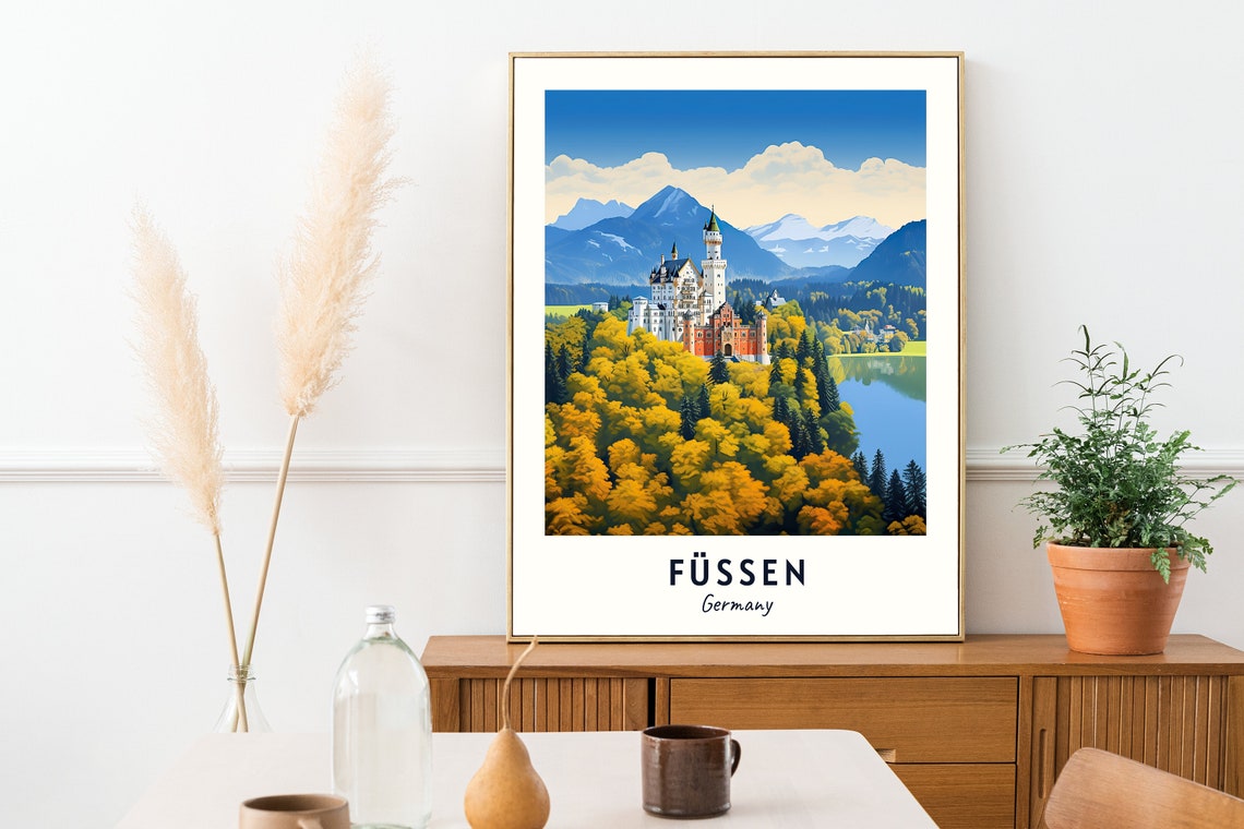Fssen Travel Print Wall Art Fssen Germany City Print Fssen Travel Gift Fssen City Poster Travel Gift - Image 2