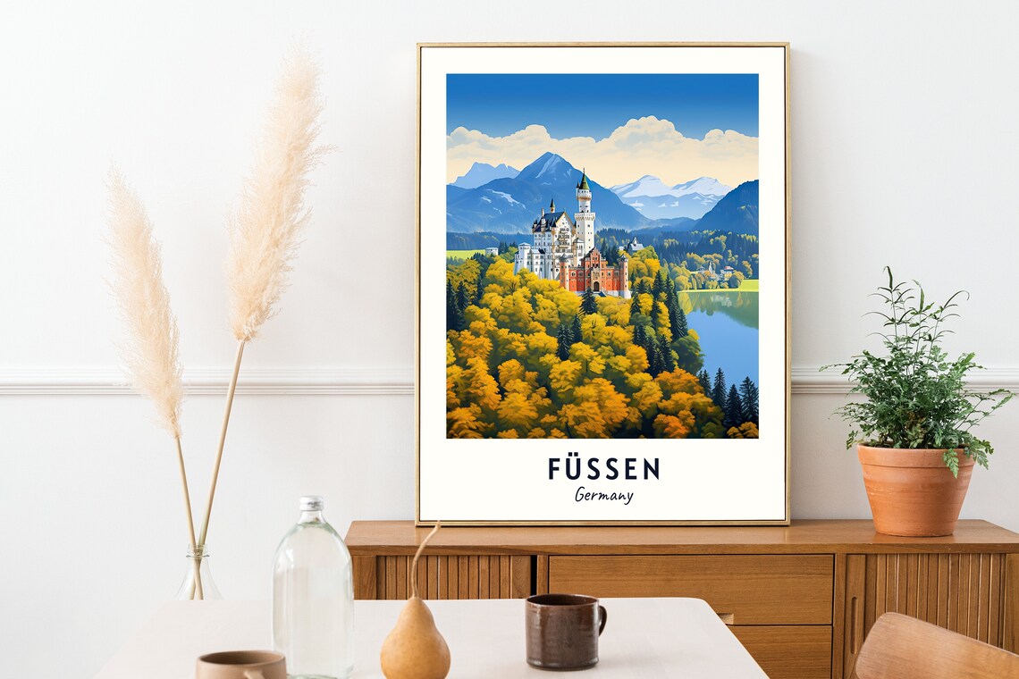 Füssen Germany Neuschwanstein Castle Autumn Alps Fairytale Poster - Image 2