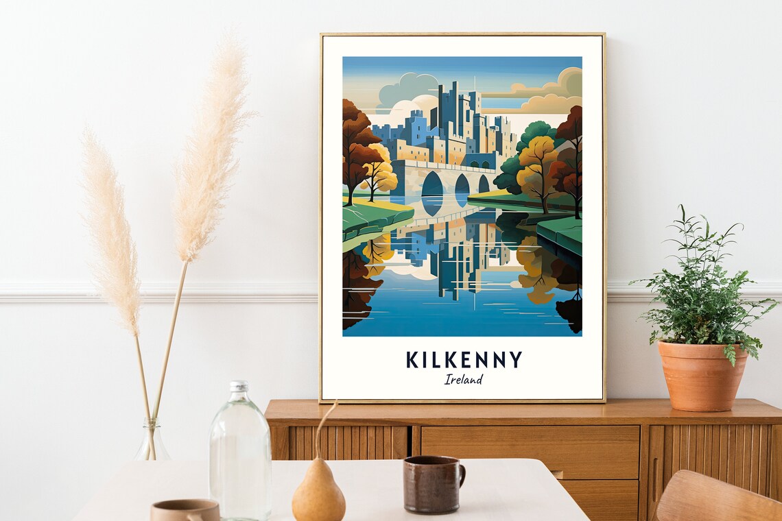 Kilkenny Castle Travel Poster, Kilkenny Ireland City Print - Image 2