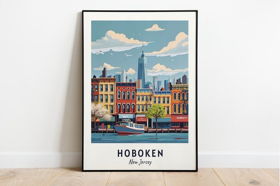 Hoboken Travel Print Wall Art Hoboken New Jersey City Print Hoboken Travel Gift Hoboken City Poster Travel Gift