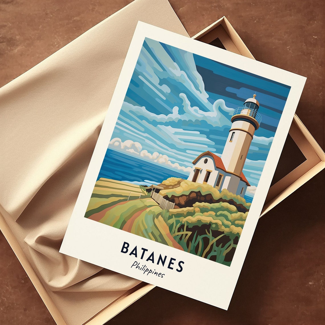 Basco Lighthouse Batanes Philippines On Grassy Headland Poster - Image 3