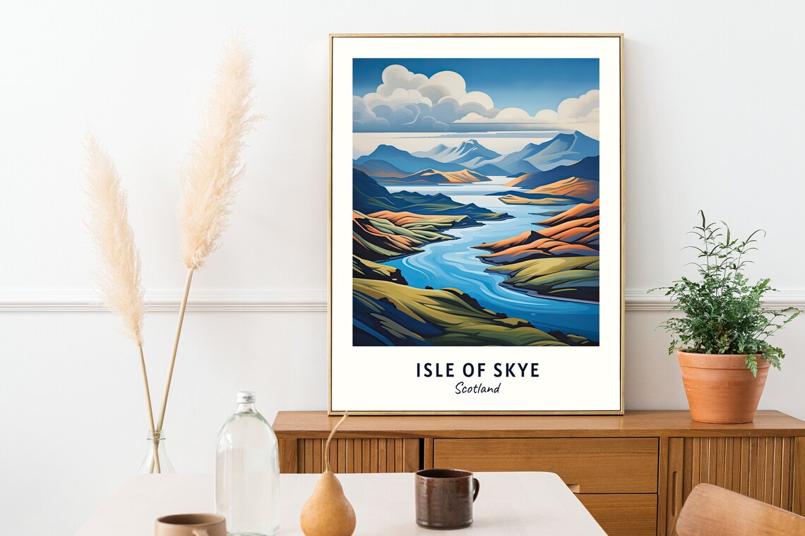 Isle of Skye Highland Lochs and Rugged Hills in Scotland Poster - Image 2