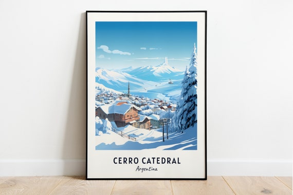 Cerro Catedral Travel Print Cerro Catedral Ski Poster Argentina Ski Poster Cerro Catedral Ski Resort Print