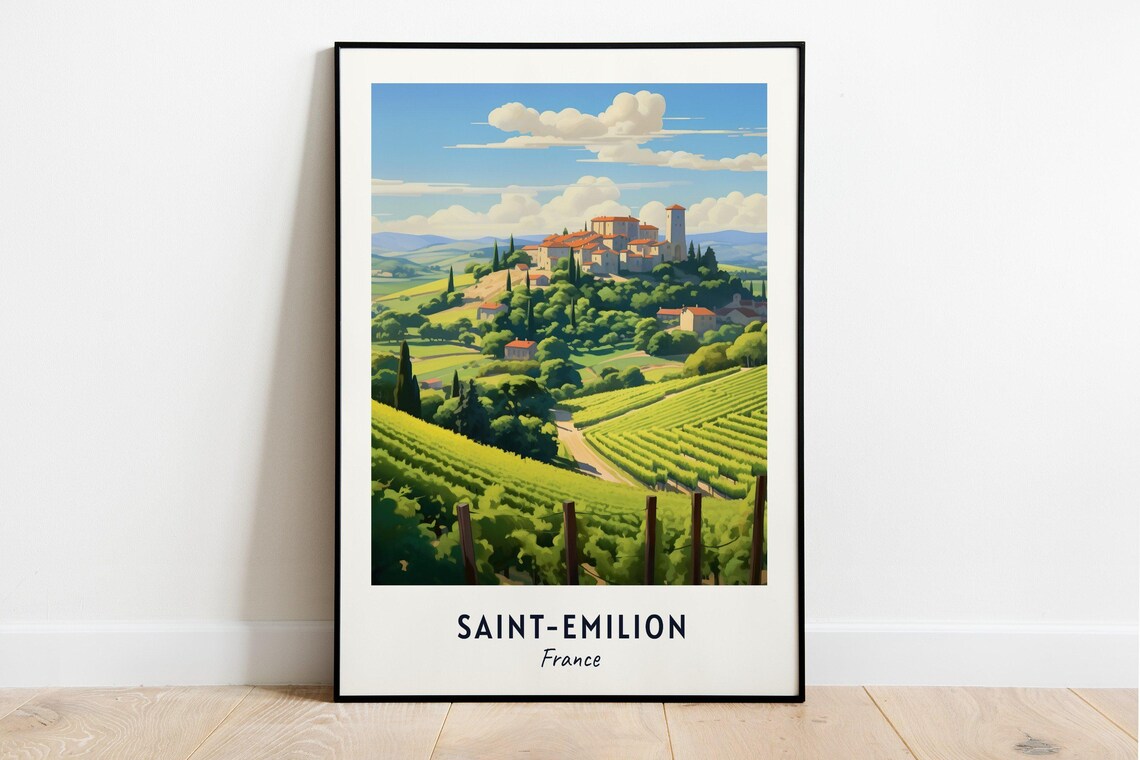 Saint Emilion Travel Poster, France City Wall Art