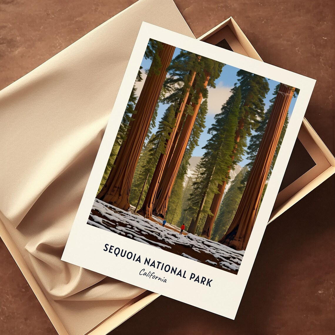 Sequoia National Park California Giant Redwood Trees Snowy Poster - Image 3