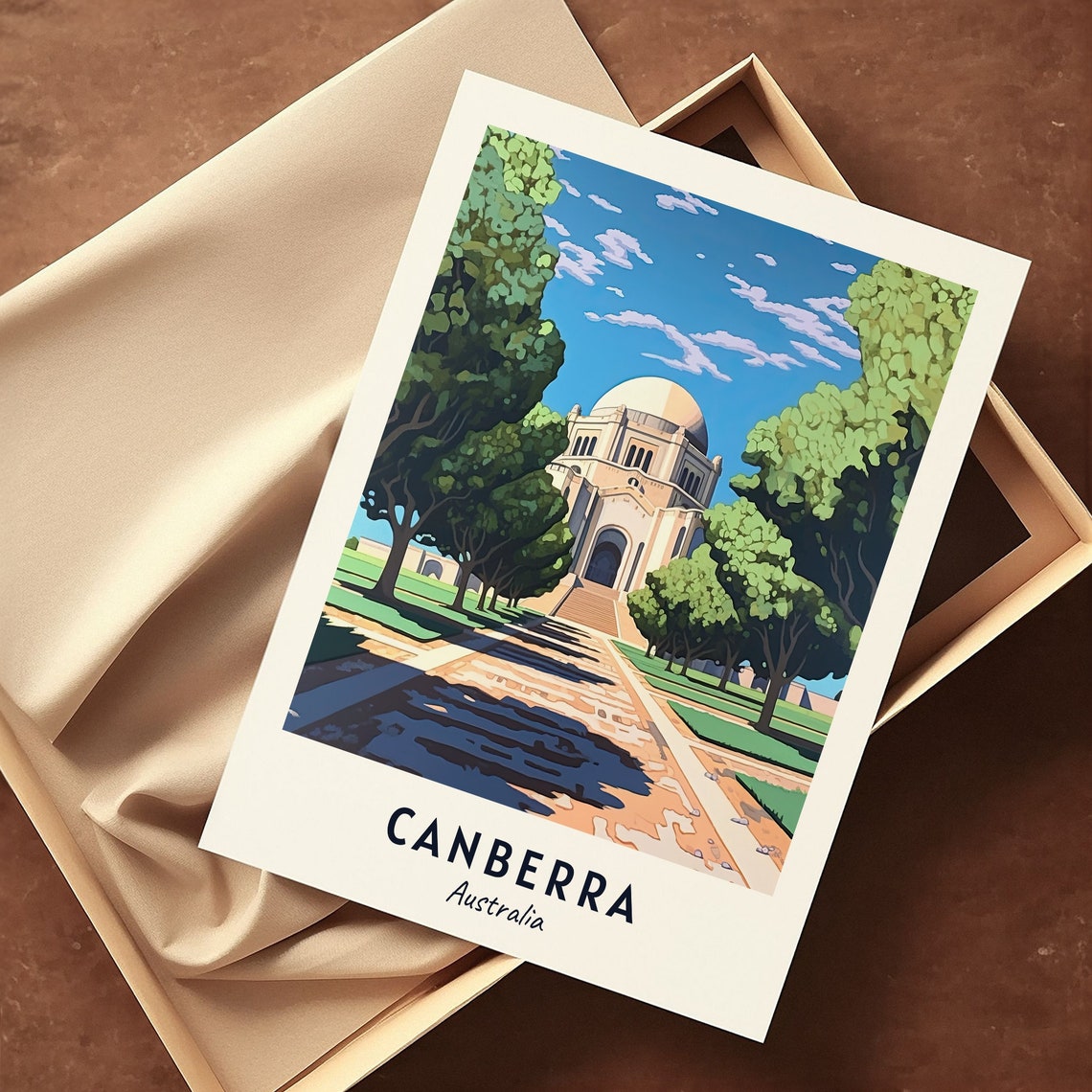 Canberra Australia War Memorial Avenue Travel Poster Artwork - Image 3