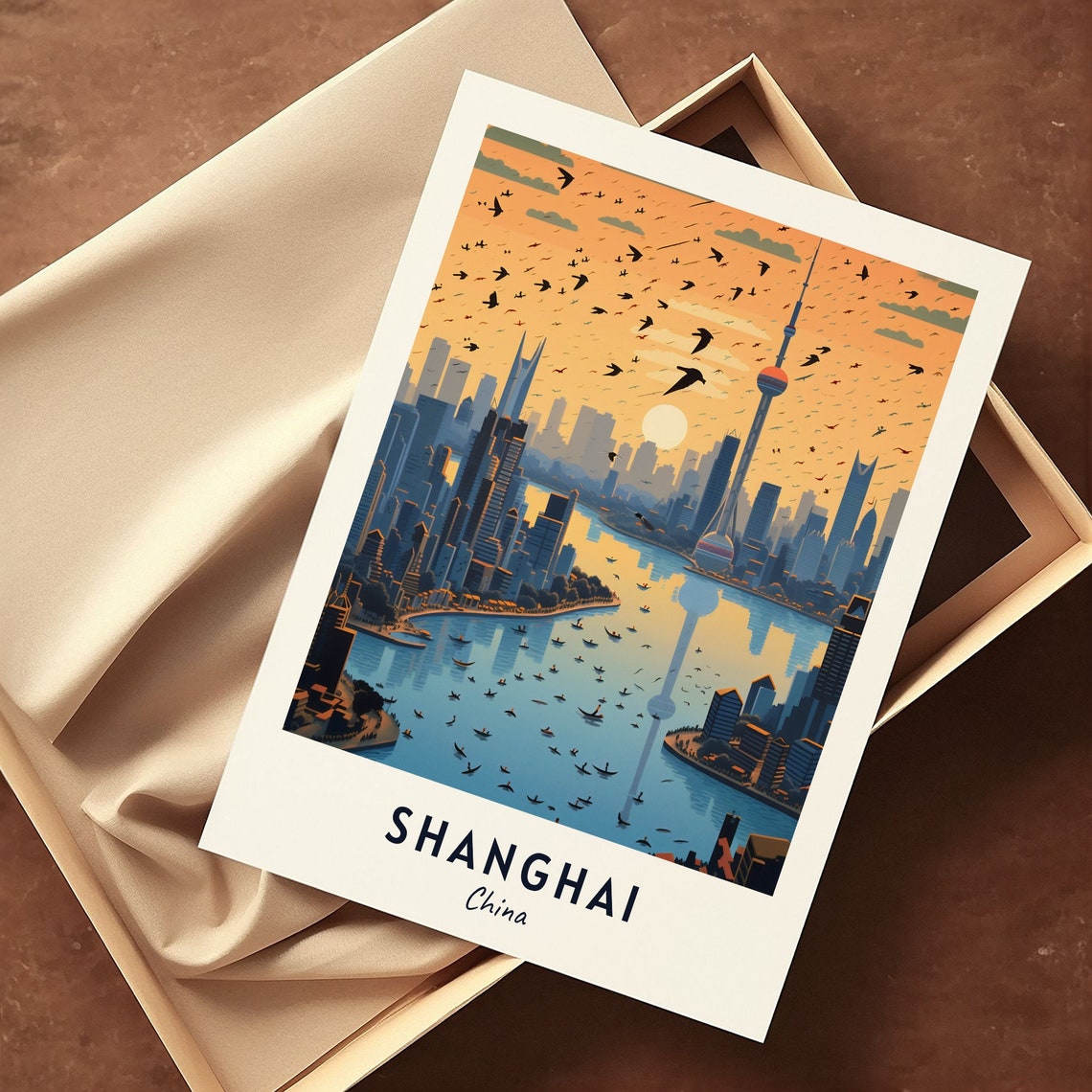 Shanghai Travel Print Wall Art Shanghai China City Print Shanghai Travel Gift Shanghai City Poster Travel Gift - Image 3