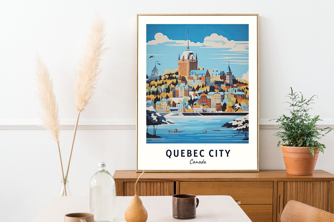 Quebec City Travel Print Wall Art Quebec City Canada City Print Quebec City Travel Gift Quebec City City Poster - Image 2