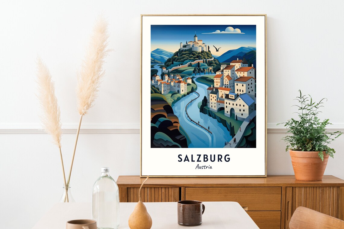 Hohensalzburg Fortress Above Salzburg Old Town in Austria Poster - Image 2