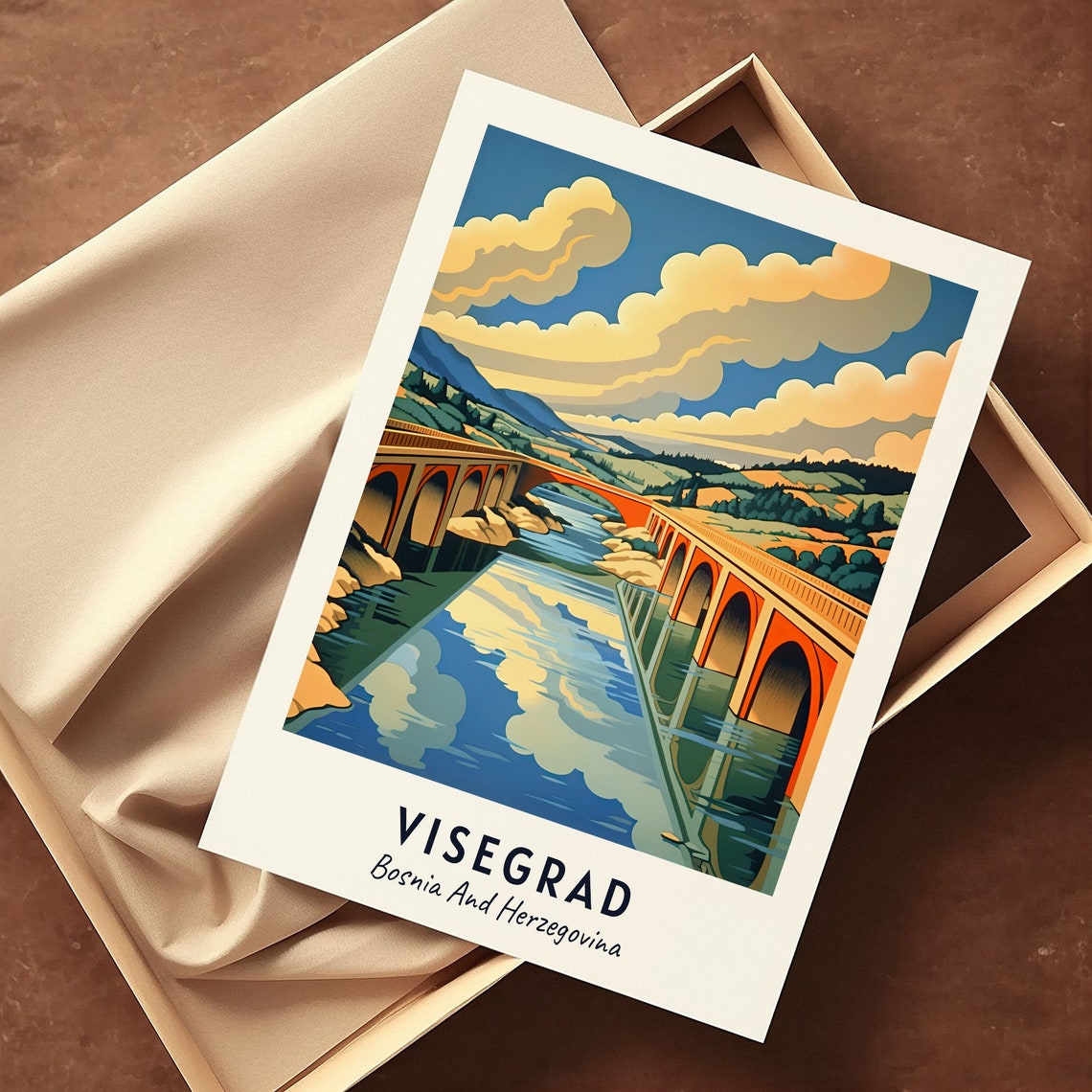 Mehmed Paa Sokolovi Bridge Travel Print Wall Art Visegrad Bosnia And Herzegovina City Print Mehmed Paa Sokolovi Bridge Poster - Image 3
