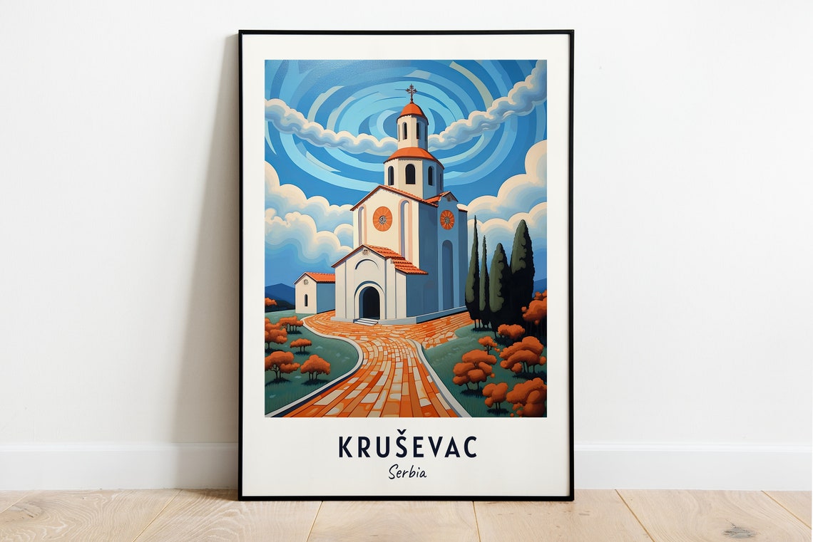 Lazarica Church Travel Print Wall Art Kruevac Serbia City Print Lazarica Church Travel Gift Lazarica Church Poster