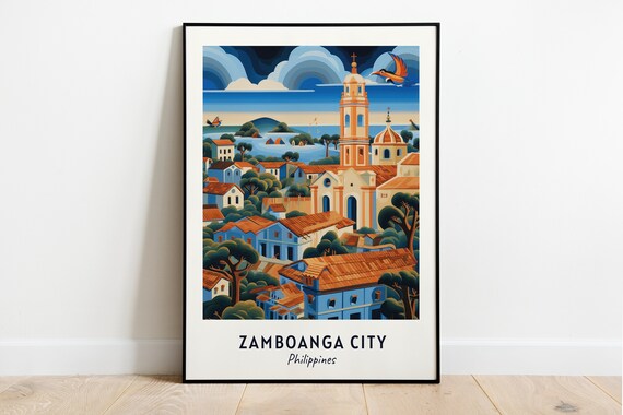Zamboanga City Philippines Bell Tower Old Town Travel Poster