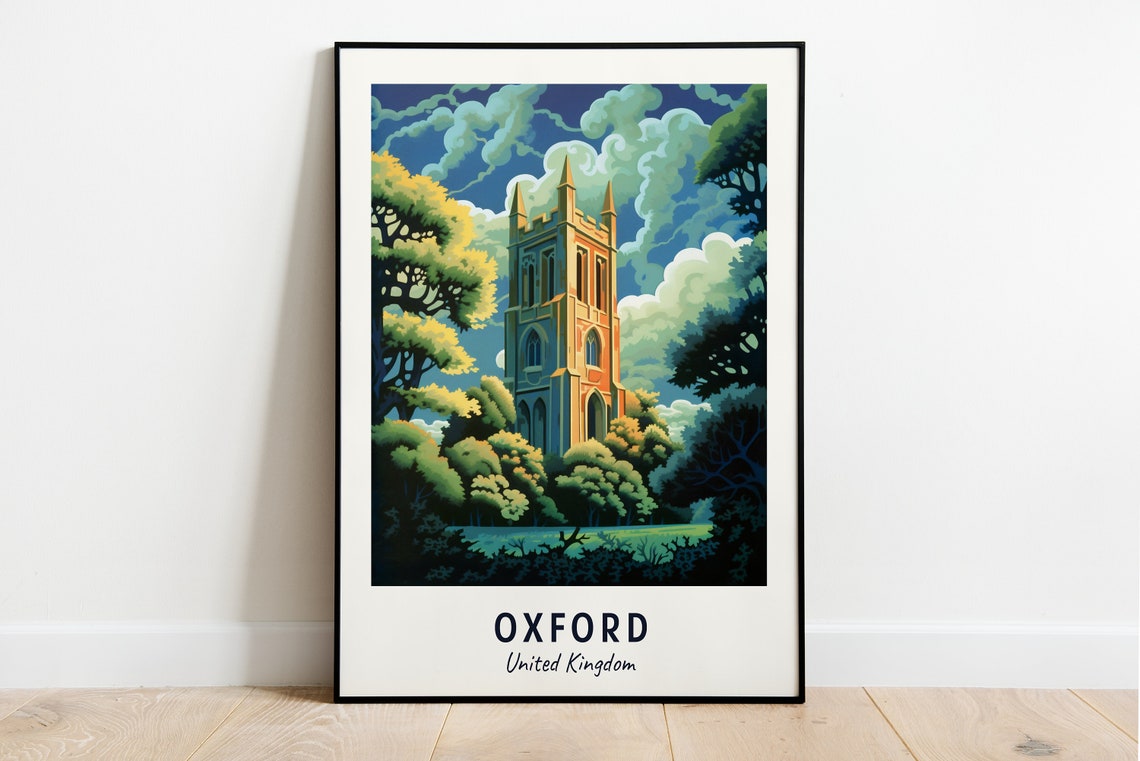 Oxford Travel Print Wall Art Oxford United Kingdom City Print Oxford Travel Gift Oxford City Poster Travel Gift