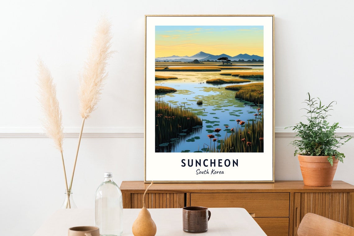 Suncheon Bay Wetland Reserve Travel Print Wall Art Suncheon South Korea City Print Suncheon Bay Wetland Reserve Travel Gift Travel Gift - Image 2