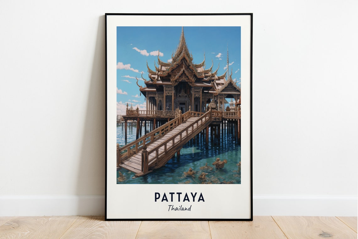 Sanctuary Of Truth Travel Print Wall Art Pattaya Thailand City Print Sanctuary Of Truth Travel Gift Sanctuary Of Truth Poster Wall Art