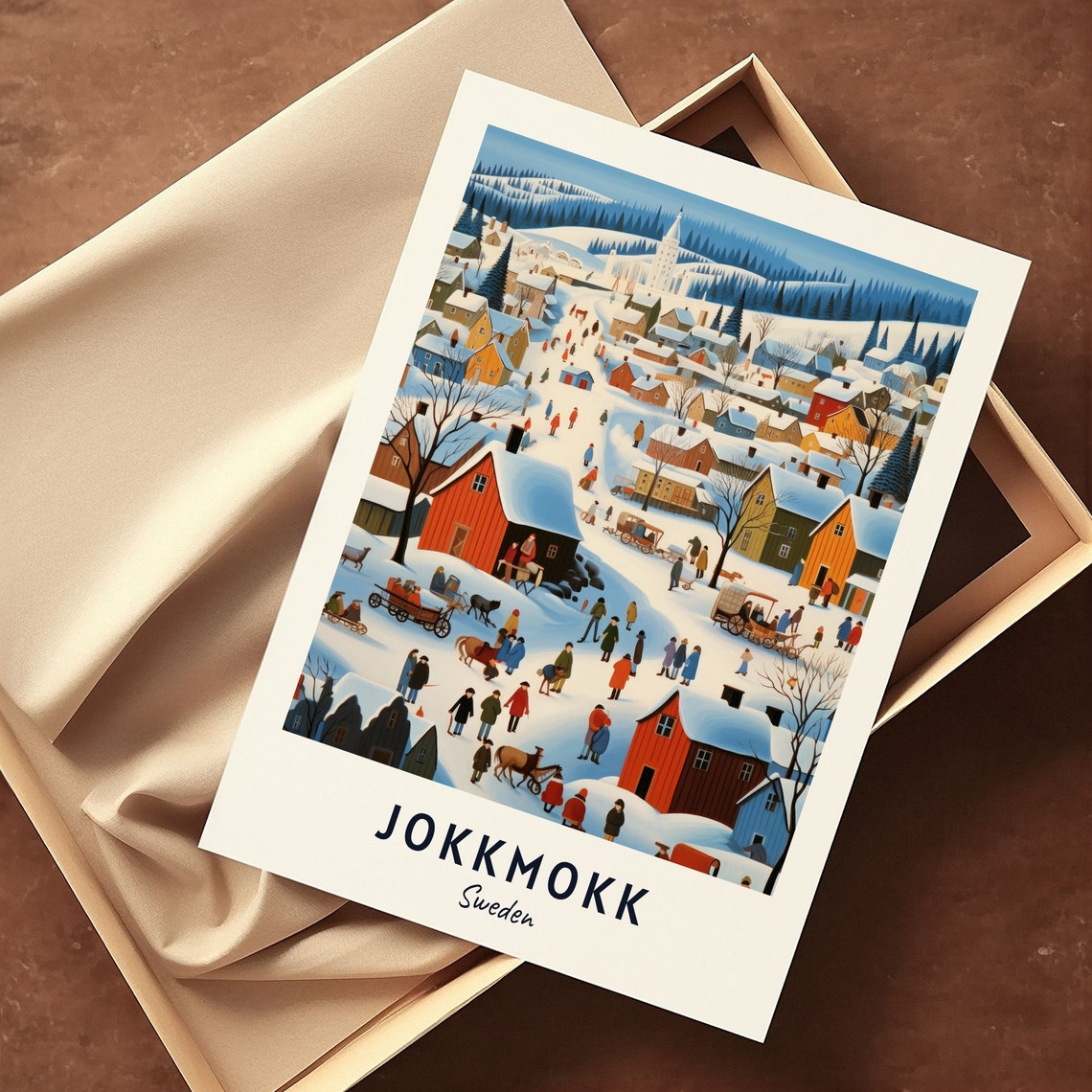 Jokkmokk Winter Market Travel Print Wall Art Jokkmokk Sweden City Print Jokkmokk Winter Market Travel Gift Wall Art - Image 3