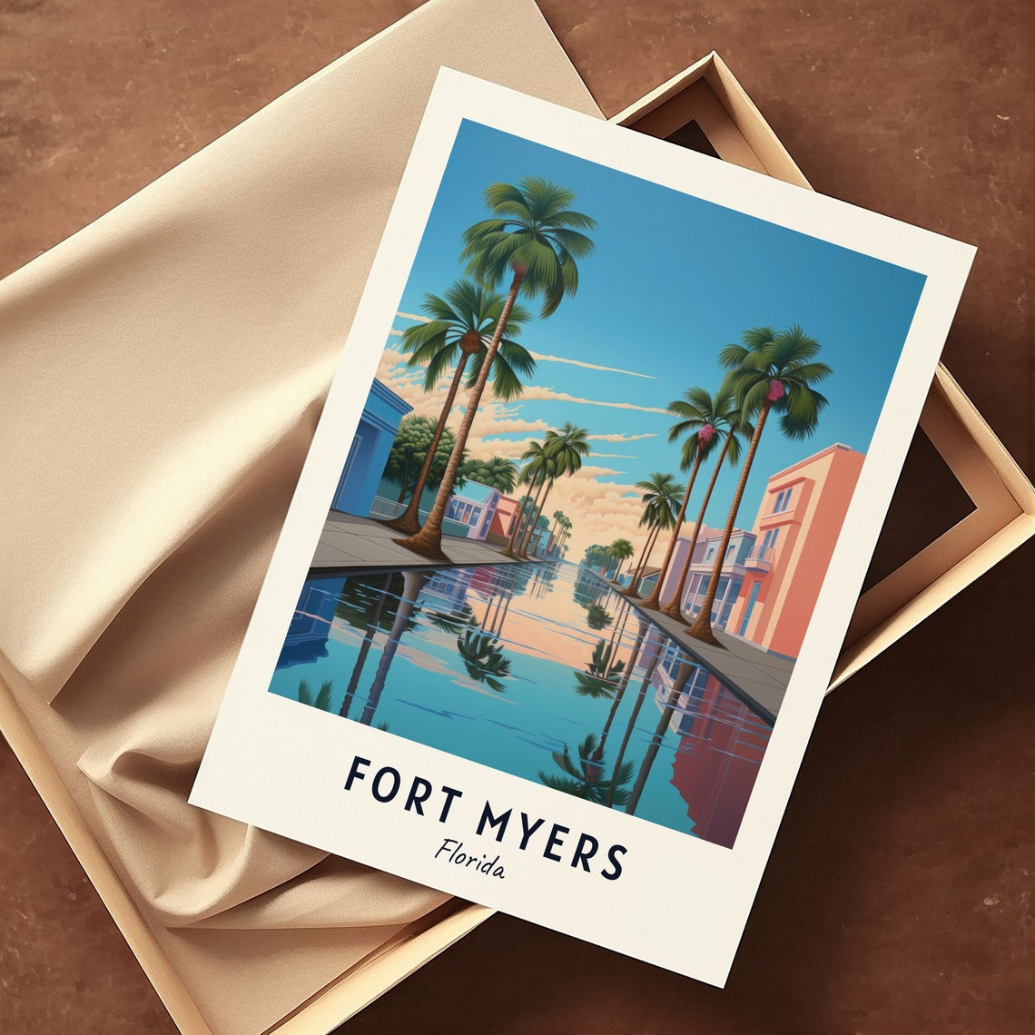 Fort Myers Travel Print Wall Art Fort Myers Florida City Print Fort Myers Travel Gift Fort Myers City Poster - Image 3