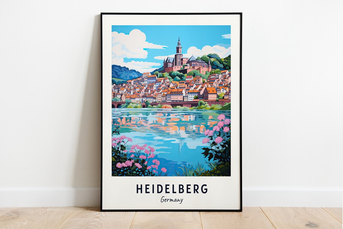 Heidelberg Germany Travel Poster, City Print
