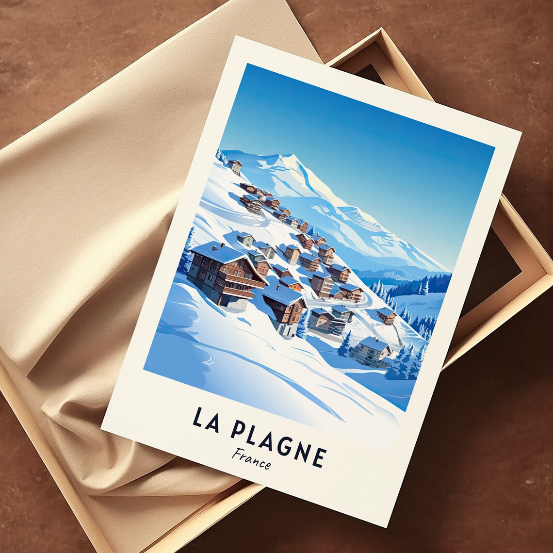 La Plagne France Snowy Ski Village Beneath Alpine Peaks Poster - Image 3