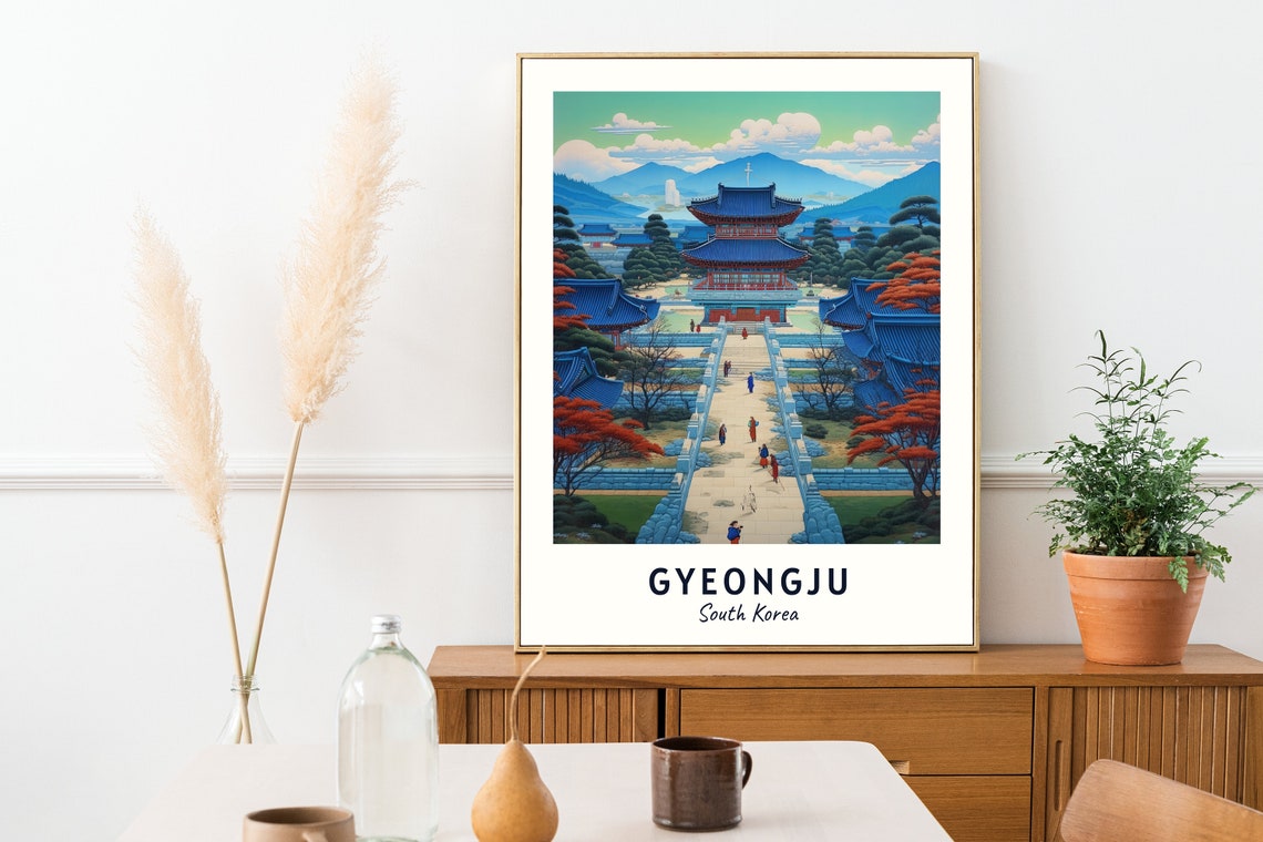 Bulguksa Temple Travel Print Wall Art Gyeongju South Korea City Print Bulguksa Temple Travel Gift Bulguksa Temple Poster Travel Gift - Image 2