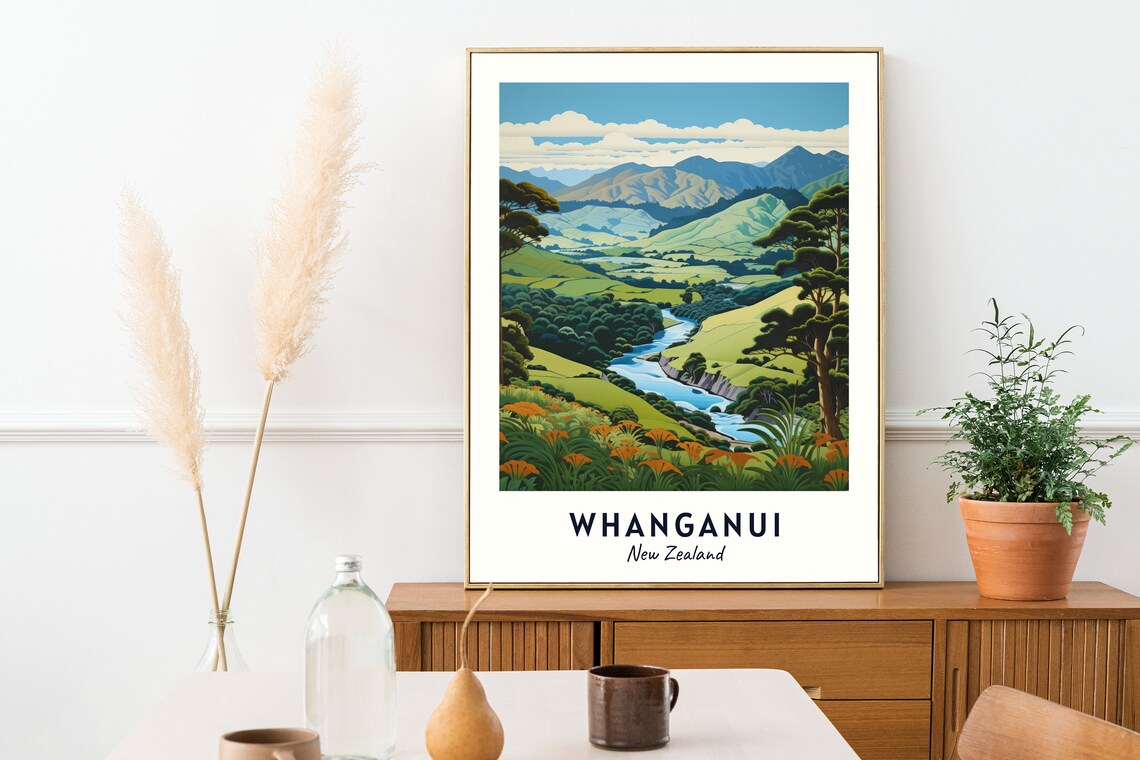 Whanganui New Zealand Travel Poster, City View - Image 2