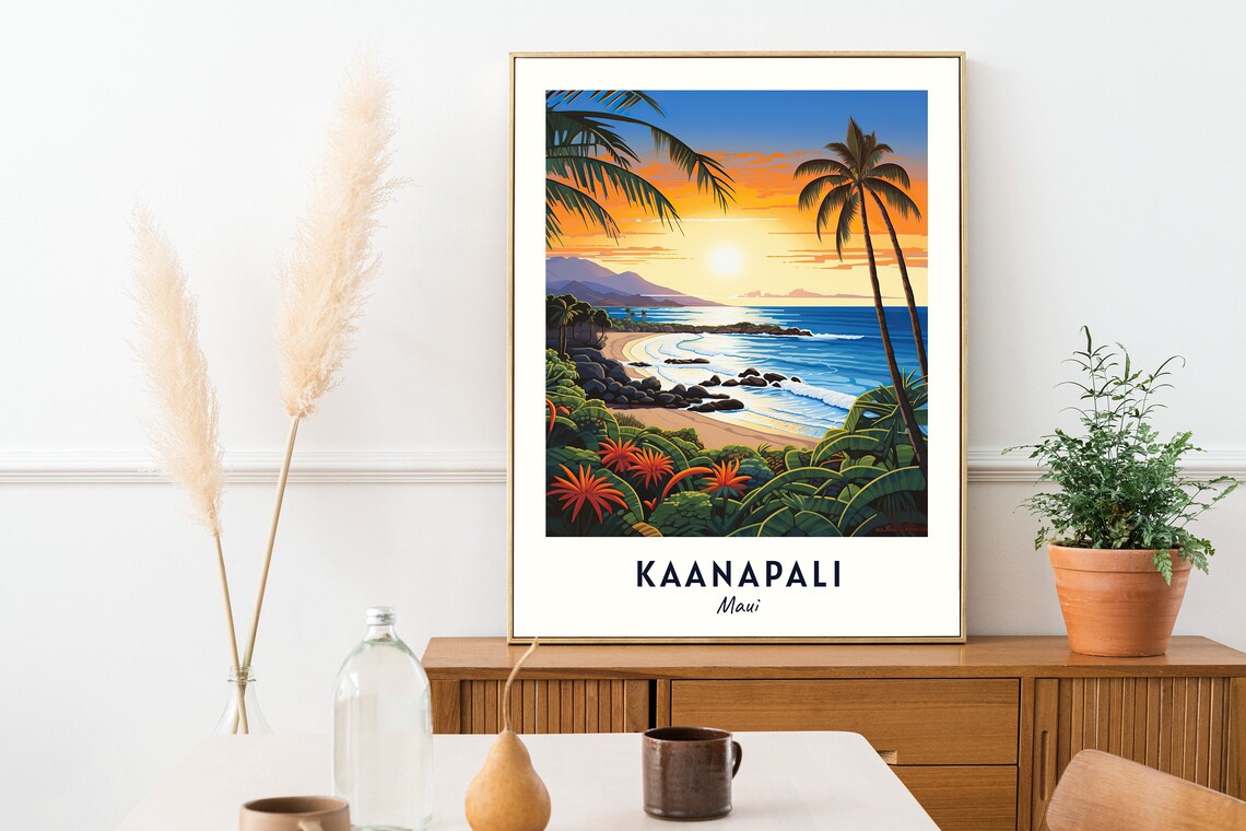 Kaanapali Travel Poster, Maui City Print - Image 2