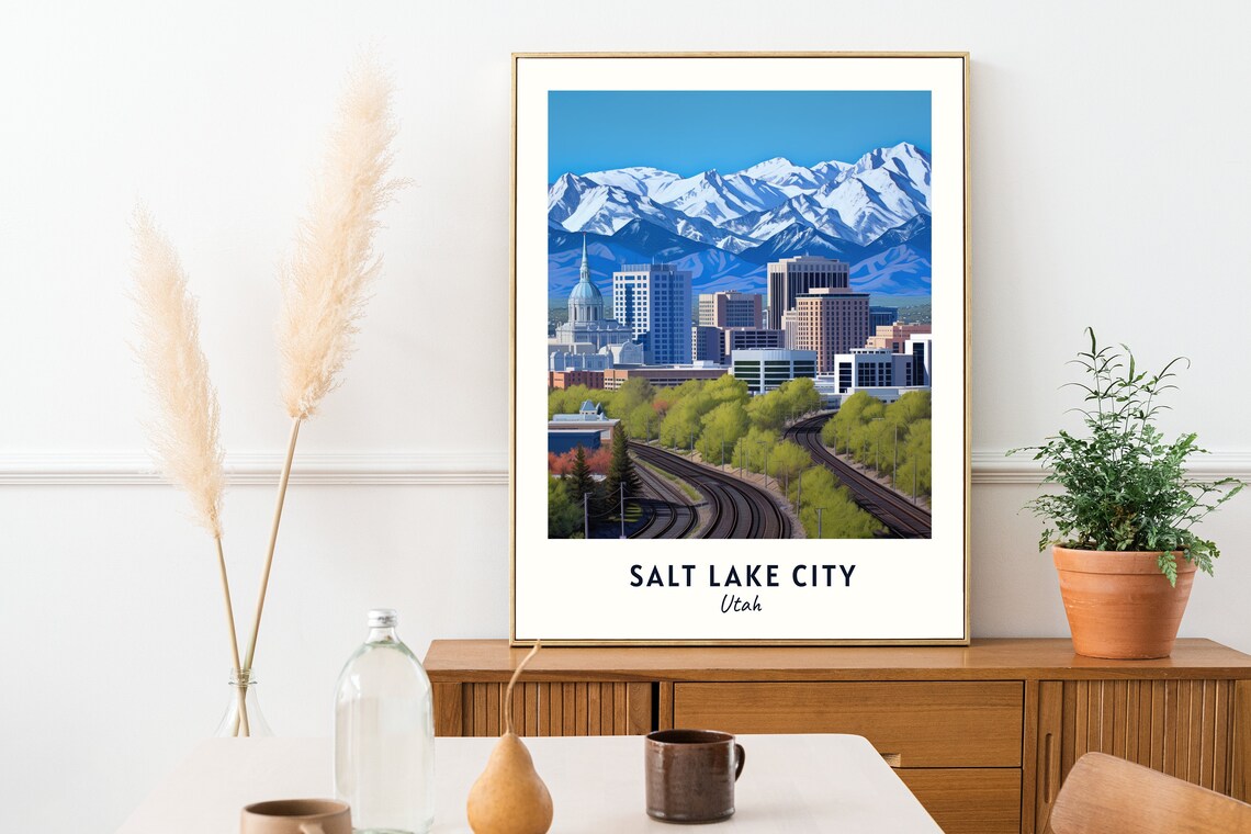 Salt Lake City Utah Travel Poster, Travel Gift - Image 2