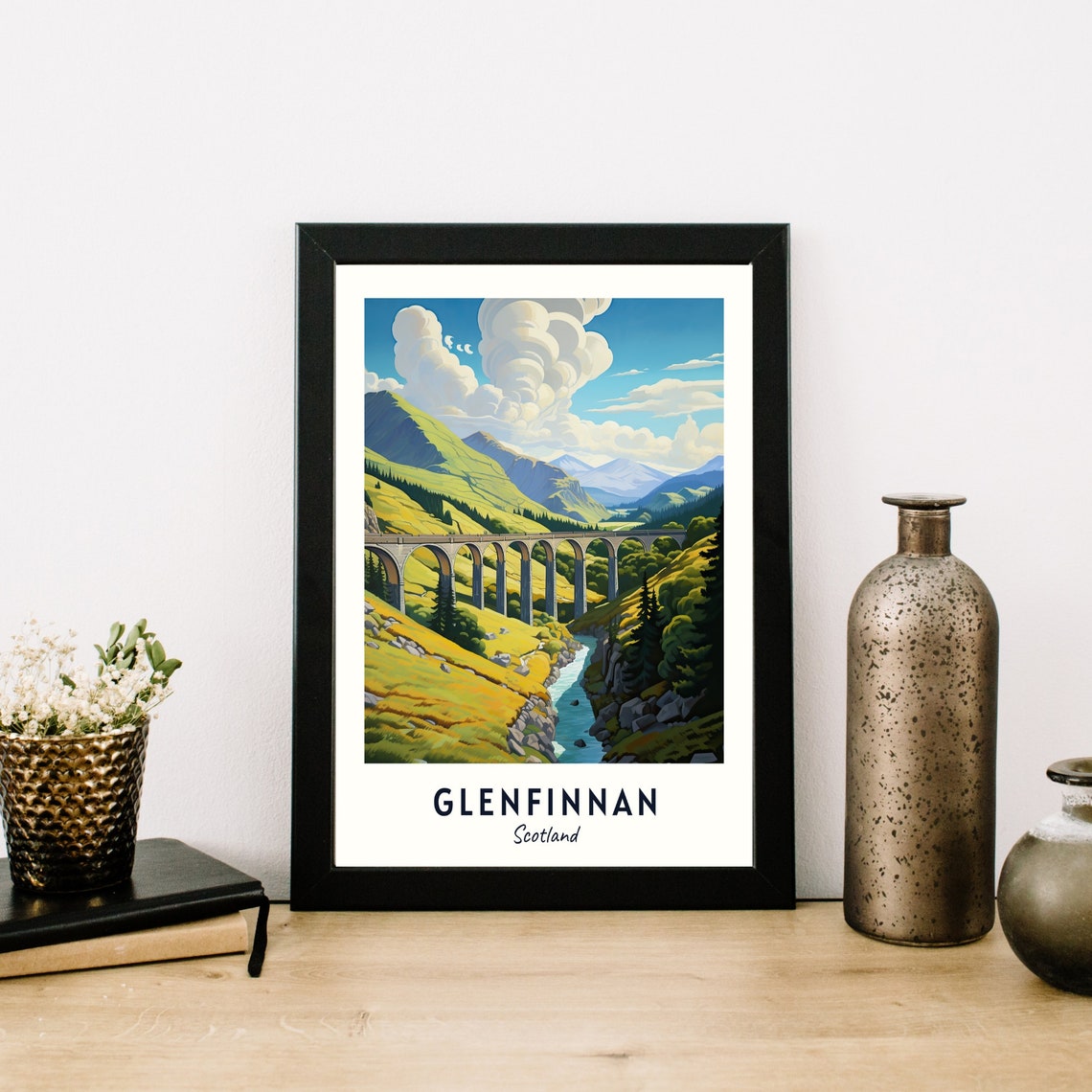 Glenfinnan City Print Glenfinnan Travel Poster Scotland Travel Gift Glenfinnan Scotland Poster Glenfinnan Gift - Image 3