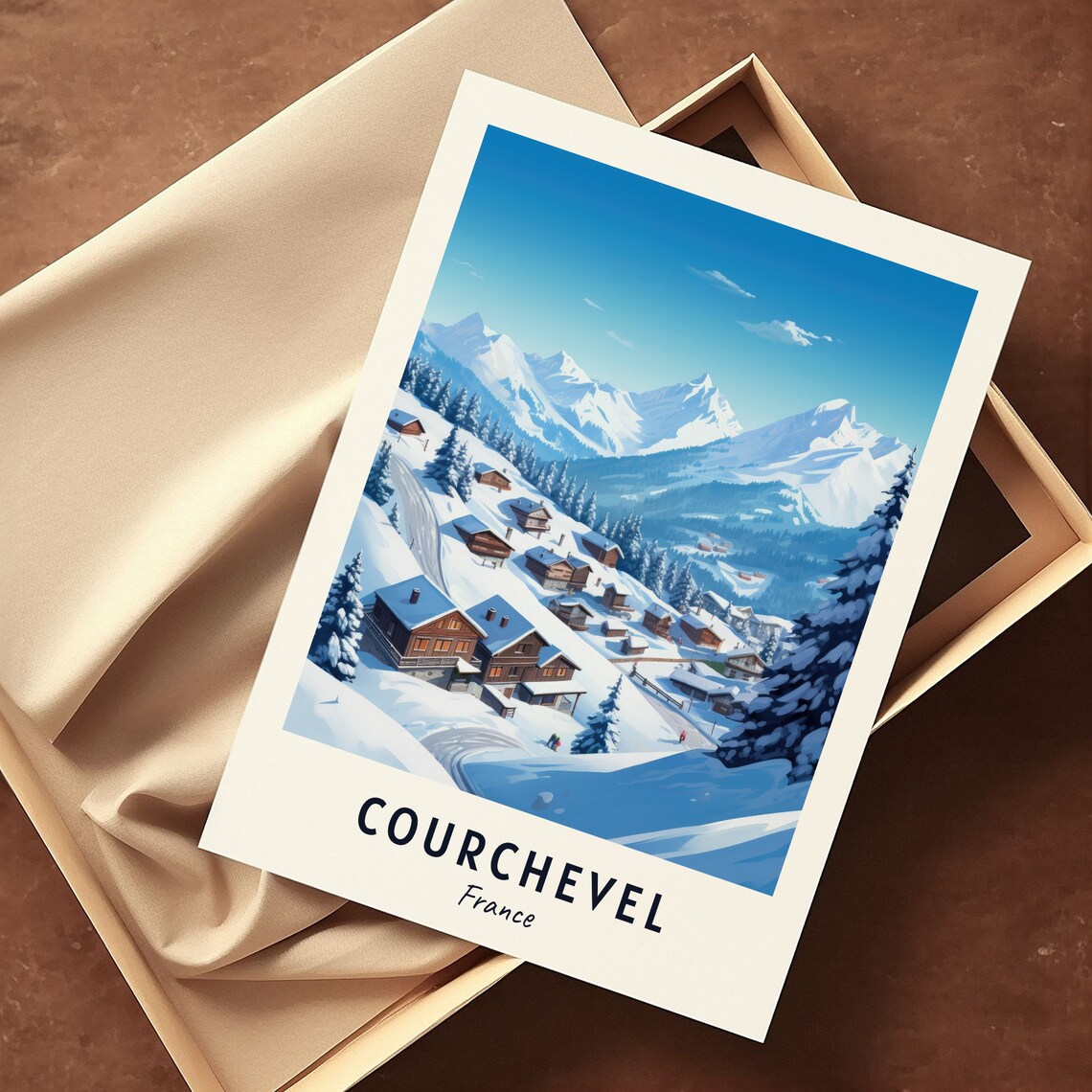 Courchevel Travel Poster, Ski Resort France - Image 3
