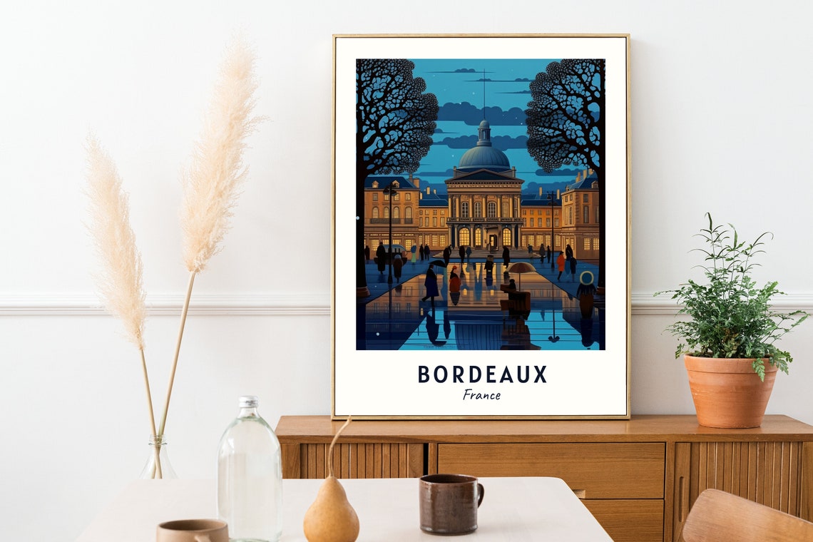 Bordeaux Travel Print Wall Art Bordeaux France City Print Bordeaux Travel Gift Bordeaux City Poster Travel Gift - Image 2