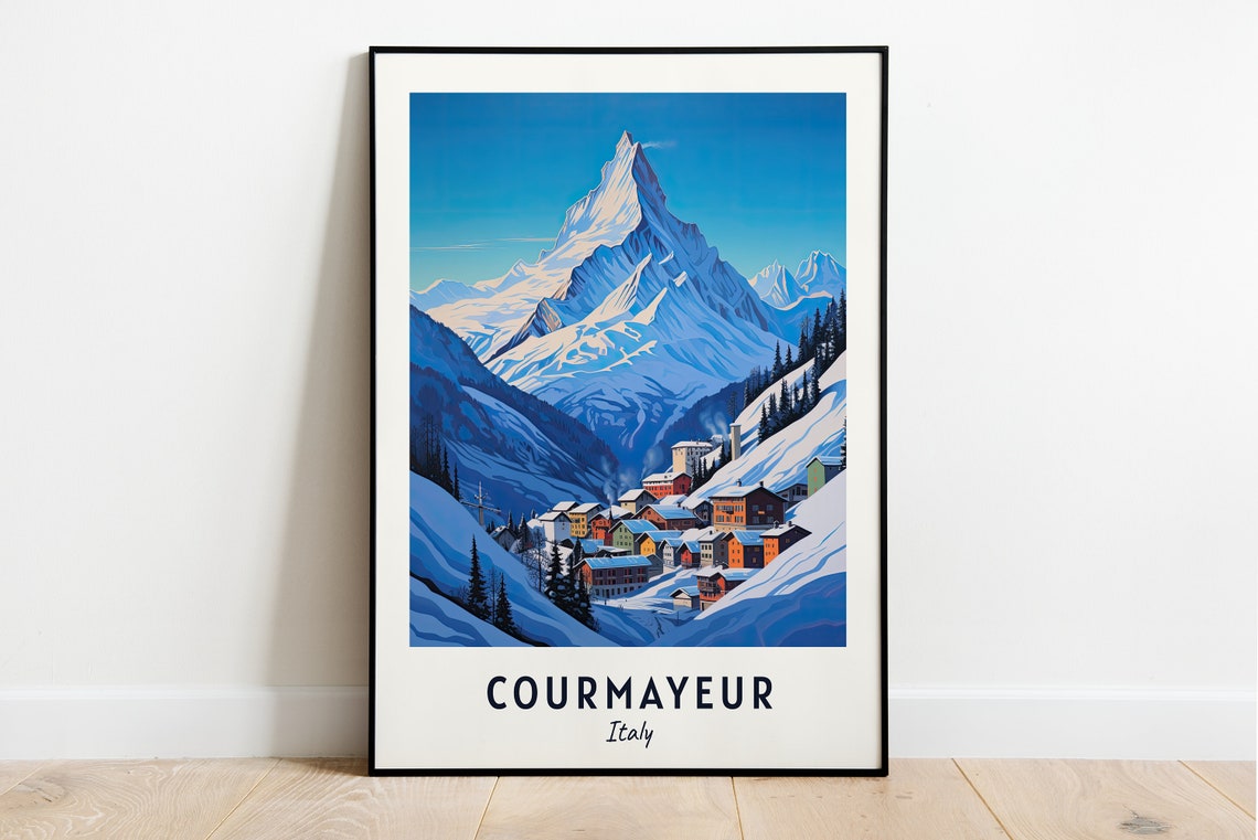 Courmayeur Italy Travel Print Wall Art Courmayeur Italy City Print Courmayeur Italy Travel Gift Courmayeur Italy Poster Travel Gift
