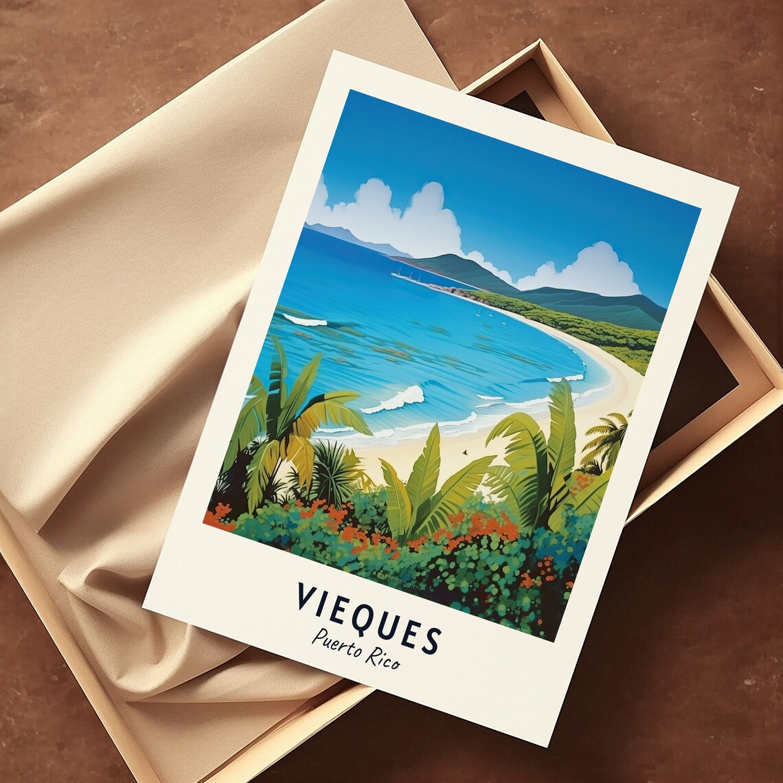 Vieques Travel Poster, Puerto Rico City Print - Image 3