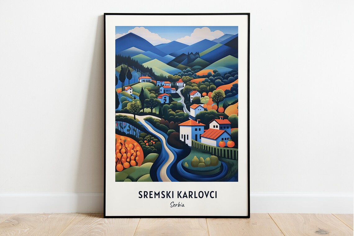 Sremski Karlovci Serbia Green Hills Village Winding Road Poster