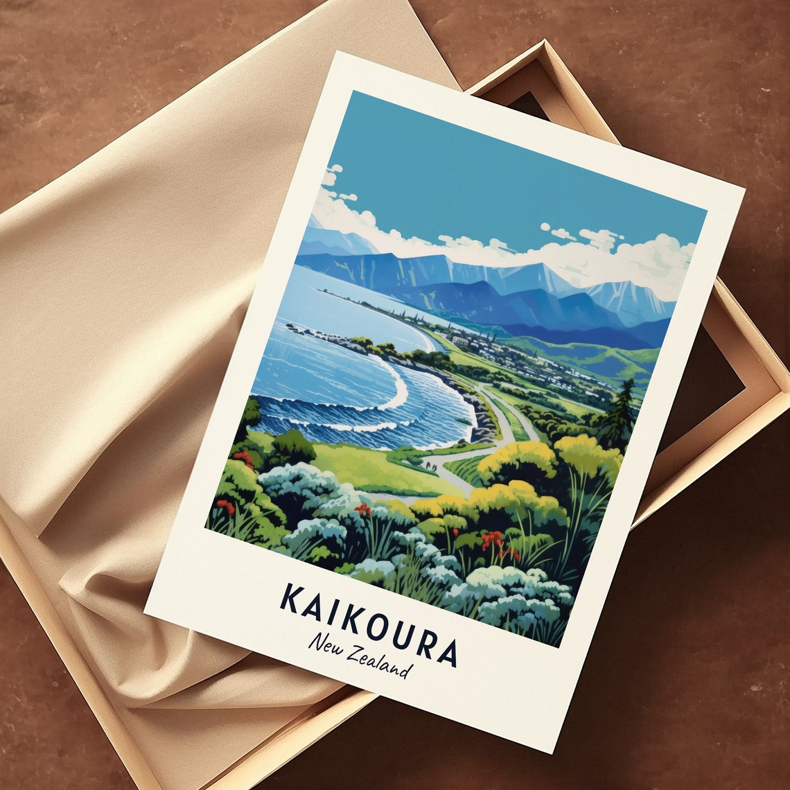 Kaikoura Peninsula Travel Print Wall Art Kaikoura New Zealand City Print Kaikoura Peninsula Travel Gift Kaikoura Peninsula Poster - Image 3