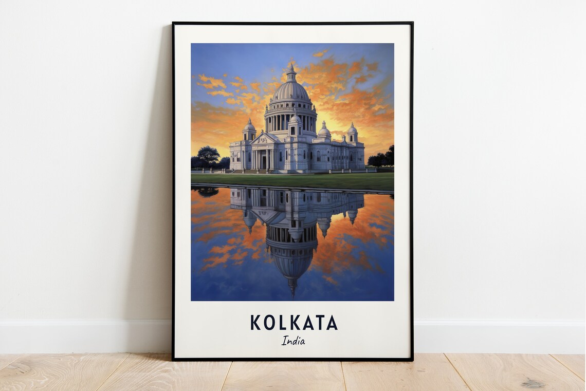 Victoria Memorial Travel Poster, Kolkata India