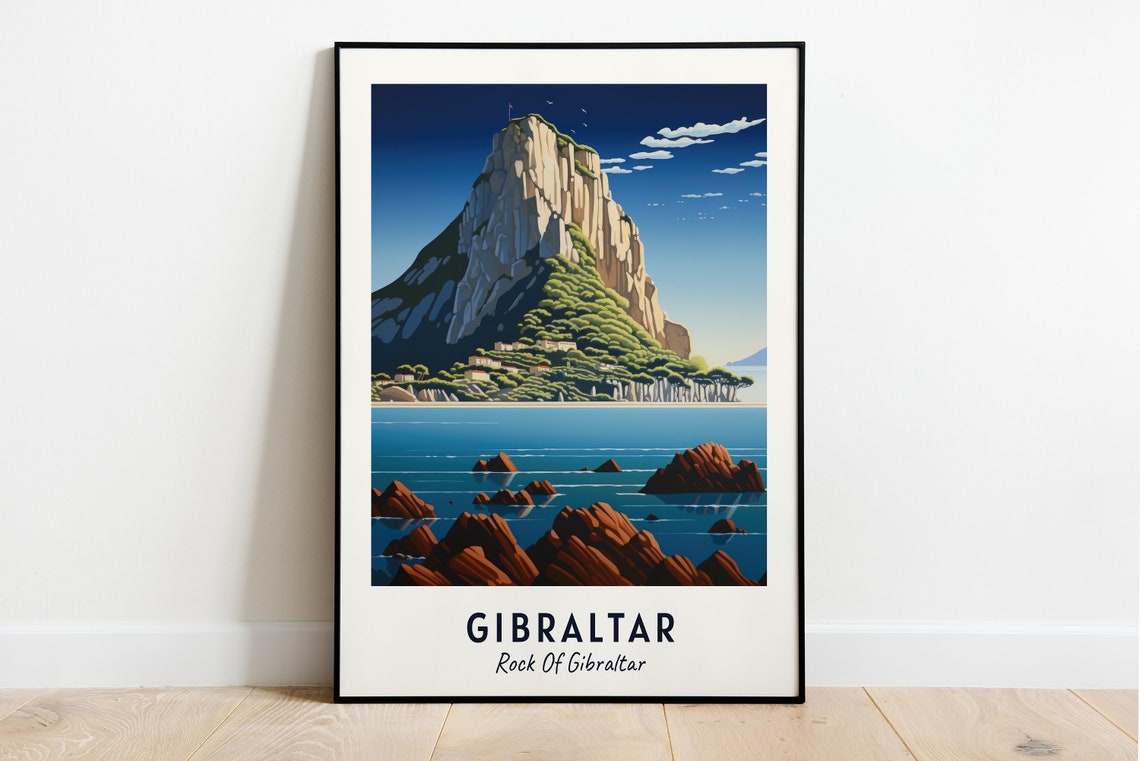 Gibraltar Rock Of Gibraltar Travel Print Wall Art Gibraltar Rock Of Gibraltar City Print Gibraltar Rock Of Gibraltar Travel Gift