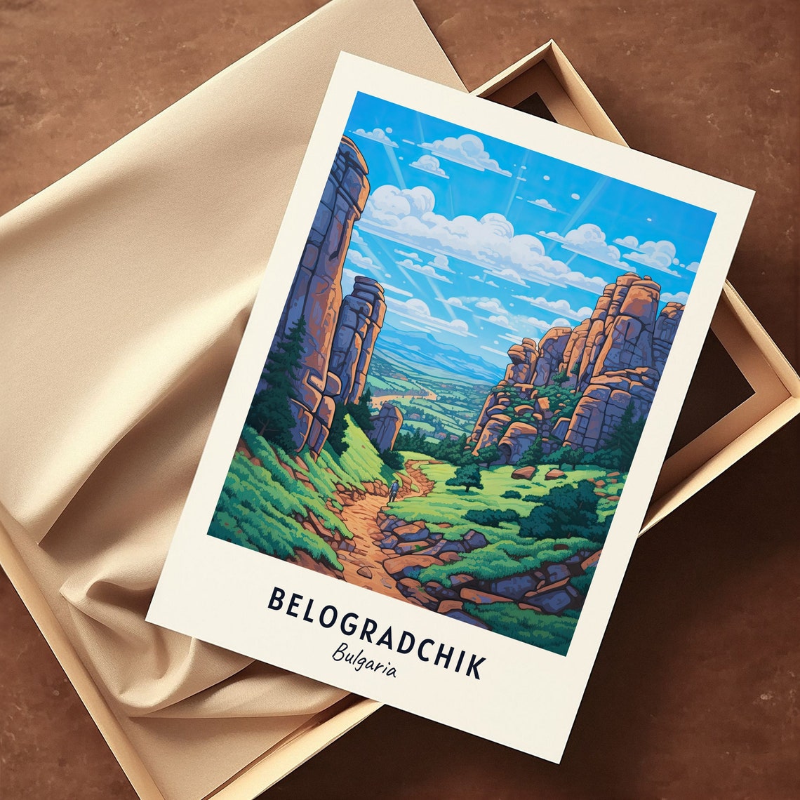 Belogradchik Rocks and Winding Hiking Trail Bulgaria Travel Poster - Image 3