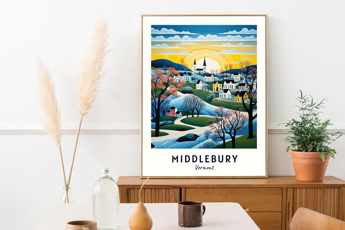 Middlebury Vermont Travel Poster, City Print - Image 2