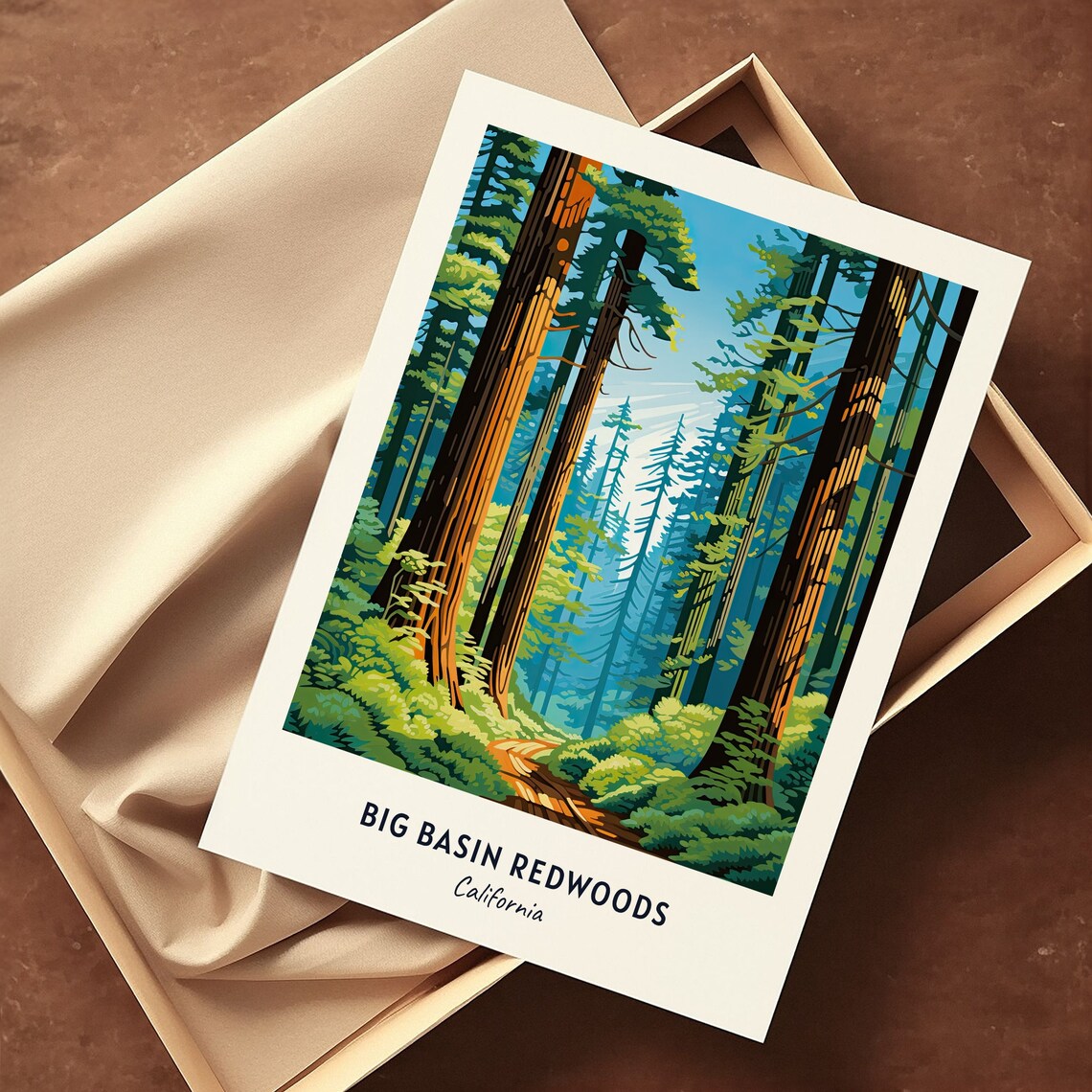 Big Basin Redwoods California Towering Forest Path Giants Travel Poster - Image 3